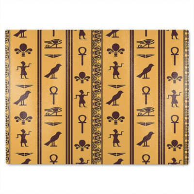 Benjamin Tate Design Eye Of Horus Pharaoh Flowers Pyramid Bird Ankh Glass Chopping Board - image 1