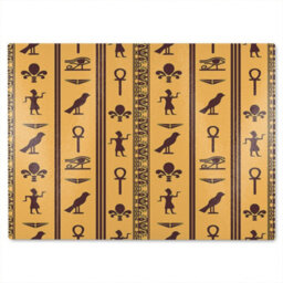 Benjamin Tate Design Eye Of Horus Pharaoh Flowers Pyramid Bird Ankh Glass Chopping Board