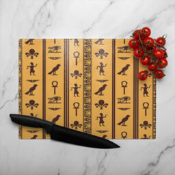 Benjamin Tate Design Eye Of Horus Pharaoh Flowers Pyramid Bird Ankh Glass Chopping Board - thumbnail 3