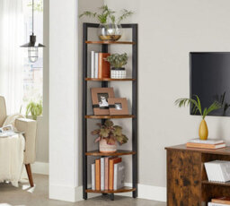 Songmics 5-Tier Corner Shelf, Multipurpose Storage Shelf, Plant Stand, 30 X 30 X 150 Cm, Industrial, For Living Room, Bedroom, Home - thumbnail 2