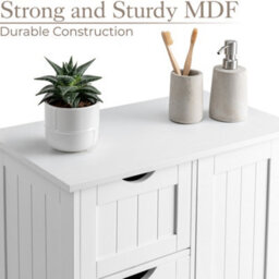 Christow 4 Drawer Bathroom Cabinet Unit White - thumbnail 3