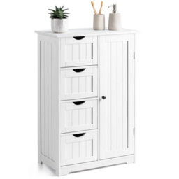 Christow 4 Drawer Bathroom Cabinet Unit White - thumbnail 1