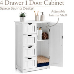 Christow 4 Drawer Bathroom Cabinet Unit White - thumbnail 2