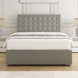 Bsspoke Isla Divan Bed Set Silver Velvet With 24Inch Panel Headboard & Mattress & 2 Drawers Same Side 3Ft 4Ft 4Ft6 5Ft 6Ft - thumbnail 2