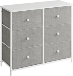 Songmics Dresser Chest, Cloth 5-Drawer Storage Organizer, Dresser, For Lounge, Passage, Baby Room, Light Grey And White - thumbnail 8
