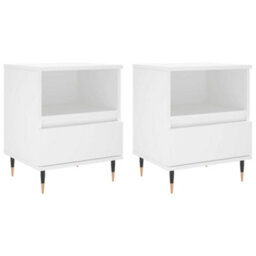 Berkfield Bedside Cabinets 2 Pcs White 40X35X50 Cm Engineered Wood - thumbnail 2