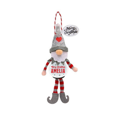 History & Heraldry Pre-Personalised Snowglobe Santa Elf Christmas Tree Decoration - Over 100 Different Names And Themes - Amelia - image 1