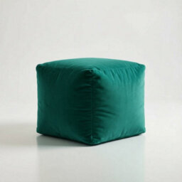 Kosi Atelier Kosiatelier Bean Bag Velvet Footstool Ottomona Cube Pouf Chair Pouffe, Polystyrene Beads Filled - Teal, 35Cm X 35Cm X 35Cm - thumbnail 4