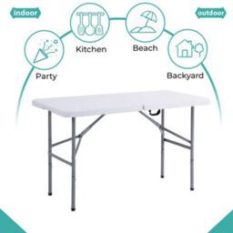 Crystals 4Ft Catering Camping Heavy Duty Folding Trestle Table Picnic Bbq Party - thumbnail 3