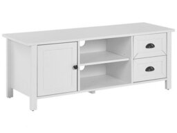 Wyld And Coco Casalux White Tv Stand, Matt Finish, Fits Up To 54 Inch Tvs, W120 X D40 X H46 Cm - thumbnail 3