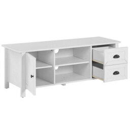 Wyld And Coco Casalux White Tv Stand, Matt Finish, Fits Up To 54 Inch Tvs, W120 X D40 X H46 Cm - thumbnail 5