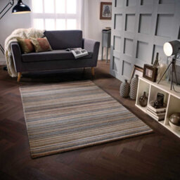 Melrose Mubai Stripe Wool Made Natural Area Rug 200/285Cm - thumbnail 1