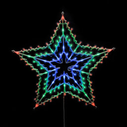 Festive Chasing Window Star Light 100 Multicoloured Leds - thumbnail 1