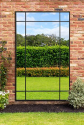 "Mirroroutlet - The Genestra - Black Contemporary Wall & Leaner Garden Mirror 79""x 47"" (200 X 120 Cm)" - thumbnail 2