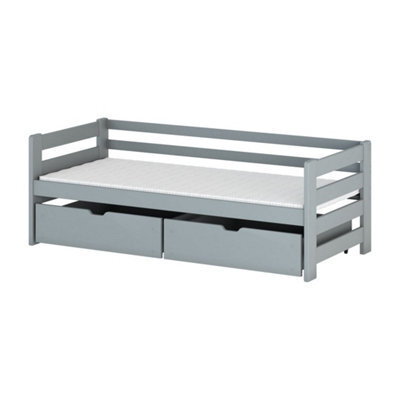 Arte Ergo Grey 90 X 190Cm Single Bed With Removable Guardrail And 2 Drawers - Foam/bonnell Mattress Included - image 1