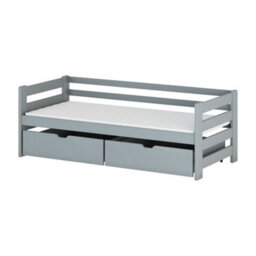 Arte Ergo Grey 90 X 190Cm Single Bed With Removable Guardrail And 2 Drawers - Foam/bonnell Mattress Included - thumbnail 1