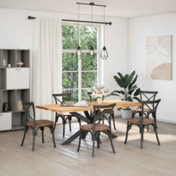 Berkfield Modern Dining Table Leg Spider Shape Anthracite 150X78X(72-73) Cm Steel