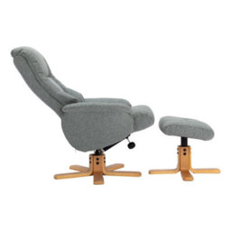 Morris Living The Cairo - Lisbon Teal Green Fabric - Swivel Recliner Chair & Matching Footstool - thumbnail 8