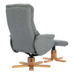 Morris Living The Cairo - Lisbon Teal Green Fabric - Swivel Recliner Chair & Matching Footstool - thumbnail 9