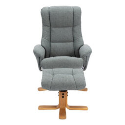 Morris Living The Cairo - Lisbon Teal Green Fabric - Swivel Recliner Chair & Matching Footstool - thumbnail 4