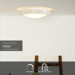 Lucide Fresh Modern Flush Ceiling Light Bathroom 35Cm - 2Xe27 - Ip44 - White - thumbnail 2