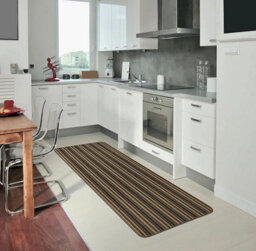 eXtreme Dandy By William Armes, Ios Stripe Indoor Washable Rug, Chocolate, 180 X 67Cm - thumbnail 2