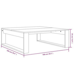 Vidaxl Coffee Table Grey Sonoma 100X100X35 Cm Engineered Wood - thumbnail 3