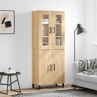 Berkfield Highboard Sonoma Oak 69.5X34X180 Cm Engineered Wood - image 1