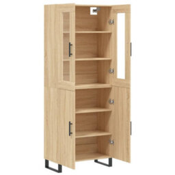 Berkfield Highboard Sonoma Oak 69.5X34X180 Cm Engineered Wood - thumbnail 4