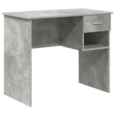Berkfield Modern Desk With Storage Concrete Grey 90X49.5X75 Cm Engineered Wood