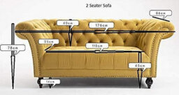 Mustard 2 Seater Handmade Chesterfield Sofa Armchair Settee Love Seat Velvet - D Pro T Homeware - thumbnail 2