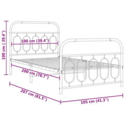 Berkfield Metal Bed Frame Without Mattress With Footboard White 100X200Cm - thumbnail 8
