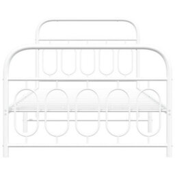 Berkfield Metal Bed Frame Without Mattress With Footboard White 100X200Cm - thumbnail 4