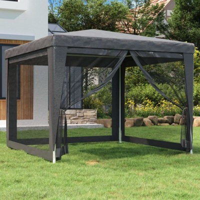 Berkfield Party Tent With 4 Mesh Sidewalls Anthracite 3X3 M Hdpe - image 1