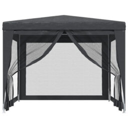Berkfield Party Tent With 4 Mesh Sidewalls Anthracite 3X3 M Hdpe - thumbnail 3