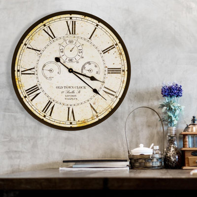 Walplus Vintage Rusty Looked Metal Wall Clock For Indoor - Vintage Look Clock, Metal Large Wall Clock 60Cm X 60Cm - image 1