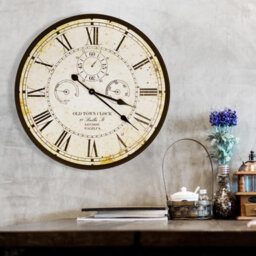 Walplus Vintage Rusty Looked Metal Wall Clock For Indoor - Vintage Look Clock, Metal Large Wall Clock 60Cm X 60Cm - thumbnail 1