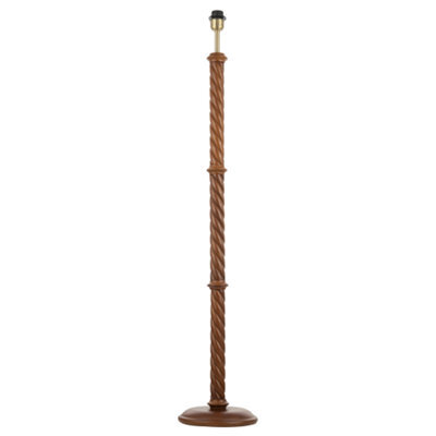 Happy Homewares Mahogany Wooden Classic Floor Lamp Base With Twisting Pole Design - image 1