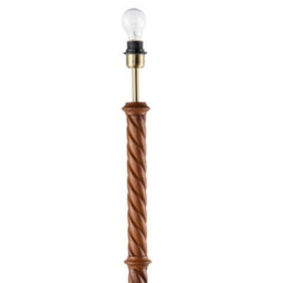Happy Homewares Mahogany Wooden Classic Floor Lamp Base With Twisting Pole Design - thumbnail 3