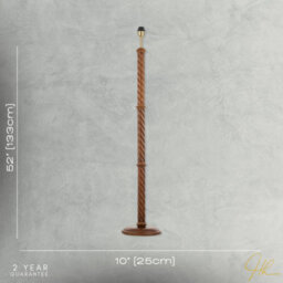 Happy Homewares Mahogany Wooden Classic Floor Lamp Base With Twisting Pole Design - thumbnail 7