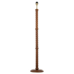 Happy Homewares Mahogany Wooden Classic Floor Lamp Base With Twisting Pole Design