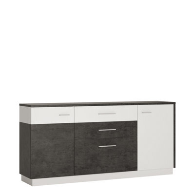 Furniture To Go Zingaro 2 Door 2 Drawer 1 Compartment Sideboard In Grey And White - image 1