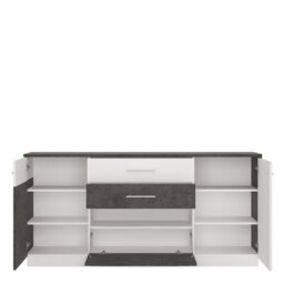 Furniture To Go Zingaro 2 Door 2 Drawer 1 Compartment Sideboard In Grey And White - thumbnail 2