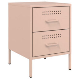 Berkfield Bedside Cabinets 2 Pcs Pink 36X39X50.5 Cm Steel - thumbnail 5