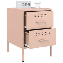 Berkfield Bedside Cabinets 2 Pcs Pink 36X39X50.5 Cm Steel - thumbnail 4