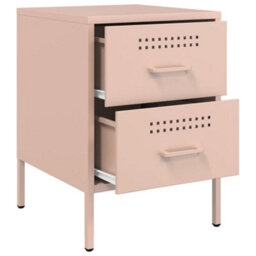 Berkfield Bedside Cabinets 2 Pcs Pink 36X39X50.5 Cm Steel - thumbnail 9