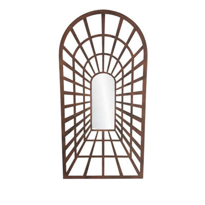 Minster Garden Decorative Wall Framed Mirror - Metal - L2 X W60 X H120 Cm - image 1