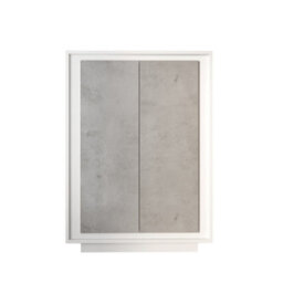 FurniComp LTD Furnicomp Berlin 2 Door 106Cm Matt White And Concrete Grey Highboard/tall Sideboard - thumbnail 2