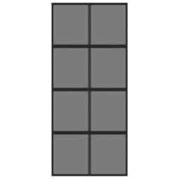 Berkfield Sliding Door Black 90X205 Cm Tempered Glass And Aluminium - thumbnail 4
