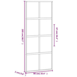 Berkfield Sliding Door Black 90X205 Cm Tempered Glass And Aluminium - thumbnail 8